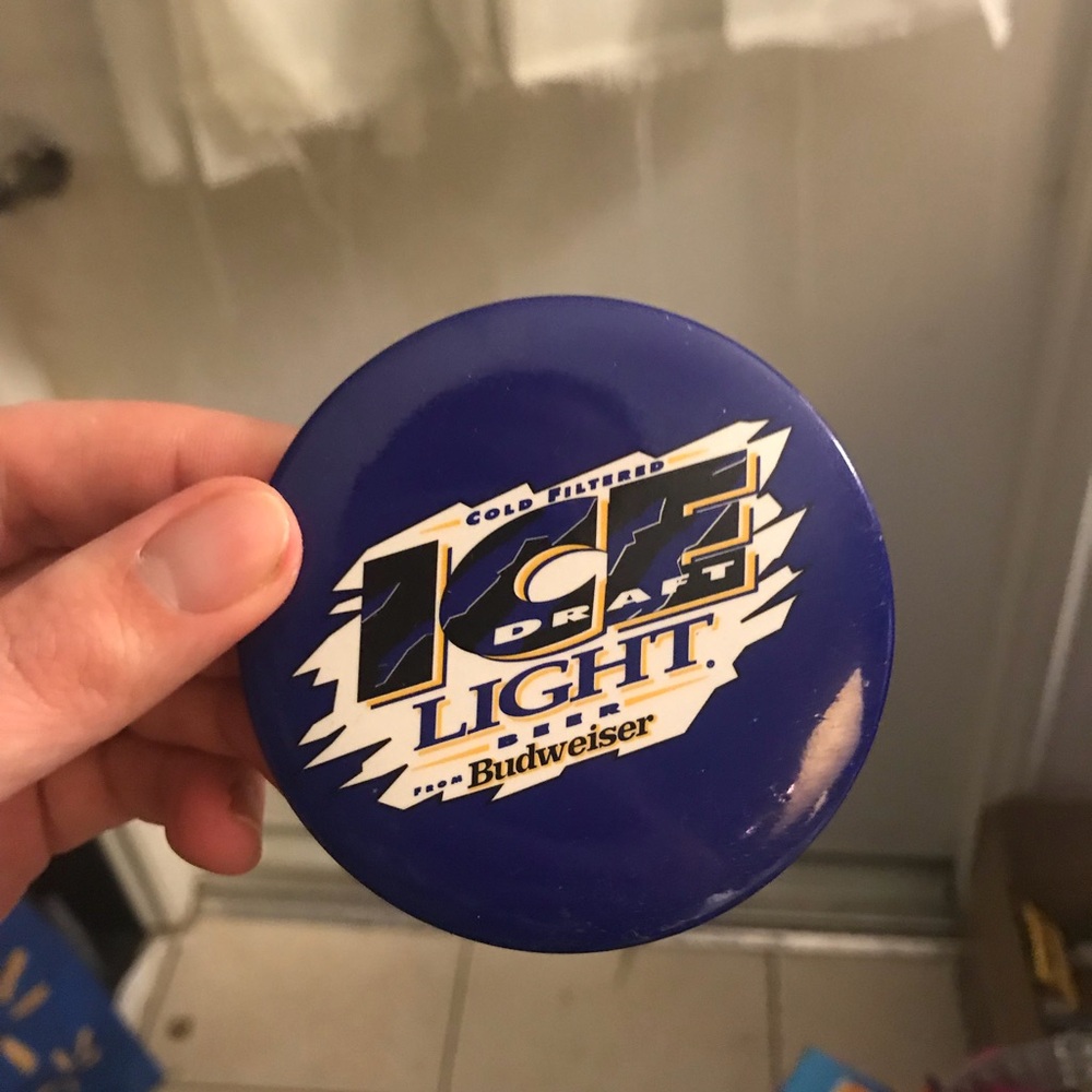 Ice D R A F T Light Beer B U D W E I S E R Pinback button